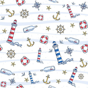 Red White And Blue Nautical