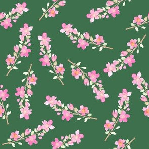 Hunter green floral blossom