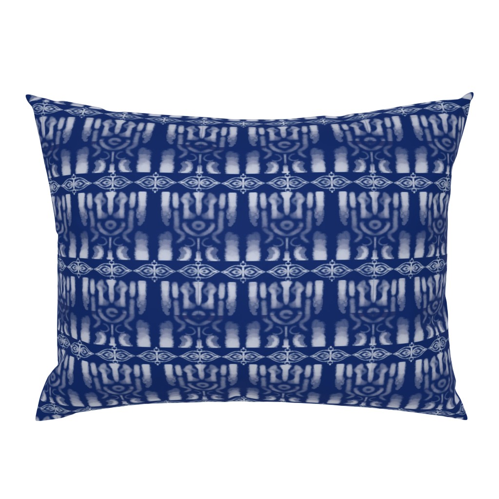 Indigo Tie-dye Shibori #2 Wht & Blue