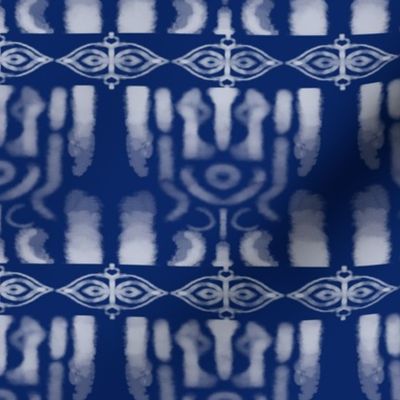 Indigo Tie-dye Shibori #2 Wht & Blue