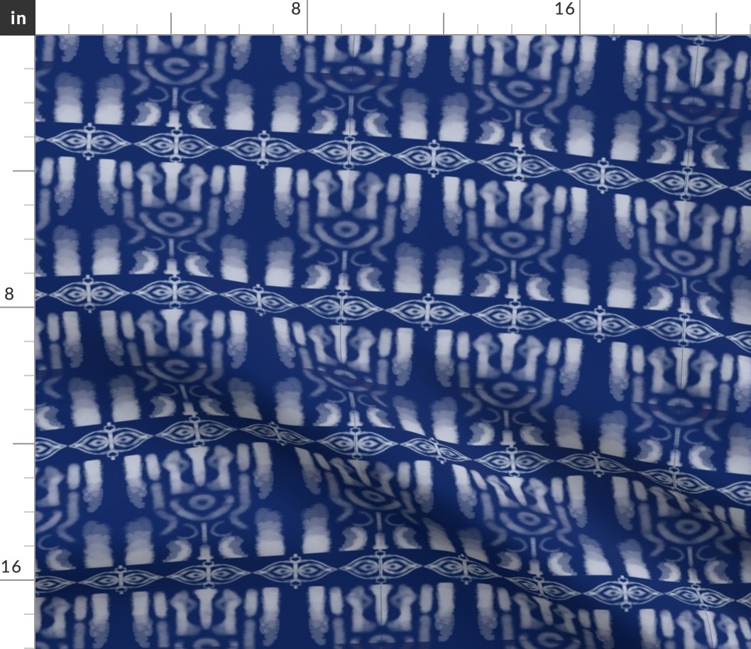 Indigo Tie-dye Shibori #2 Wht & Blue