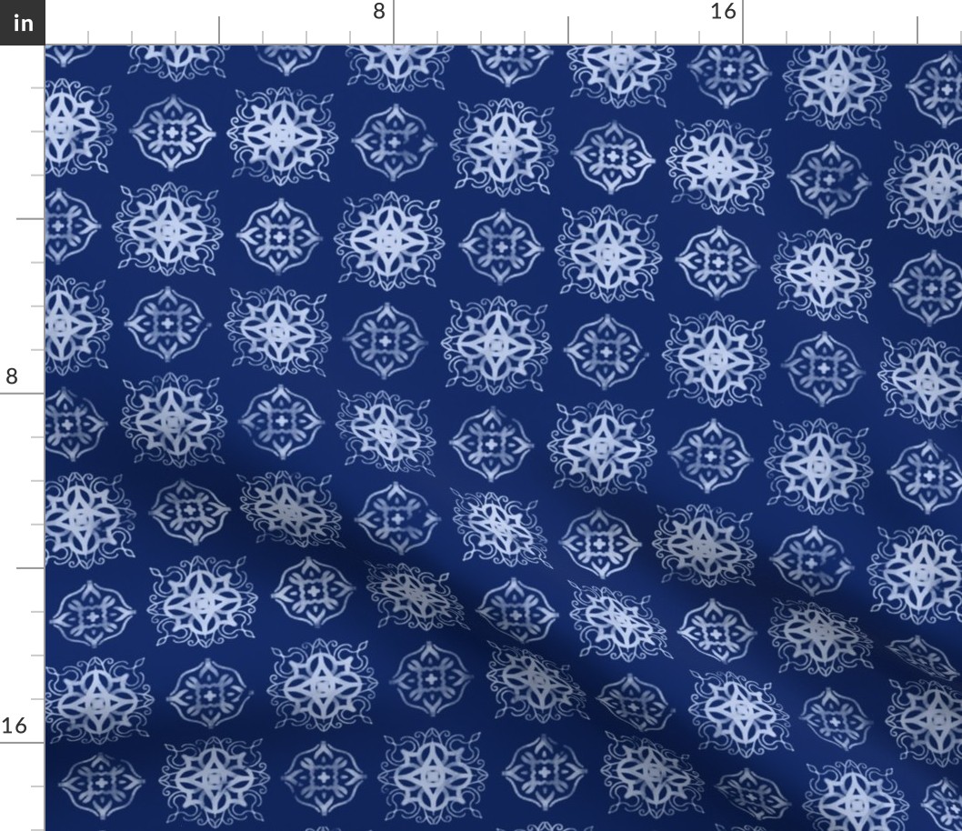 Indigo Tie-Dye Shibori #1-Dark.Bkgd