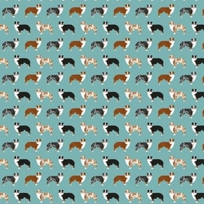 TINY - australian shepherds dogs cute blue merle dog red merle aussie dog fabrics cute fabric design