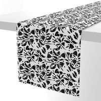 Abstract Minimalism Floral in White and Black