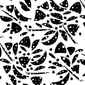 Abstract Minimalism Floral in White and Black