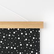 Uneven Polka Dots in Black and White