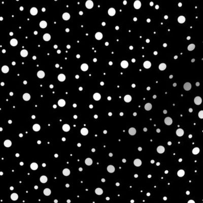 Uneven Polka Dots in Black and White