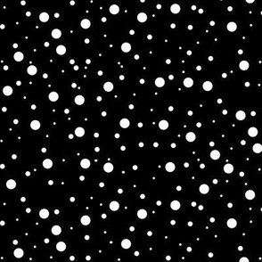 Uneven Polka Dots in Black and White