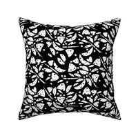 Black and White Abstract Floral with Polka Dots