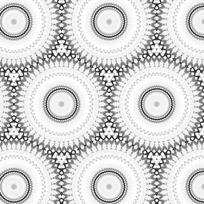 Shibori lace circles gray
