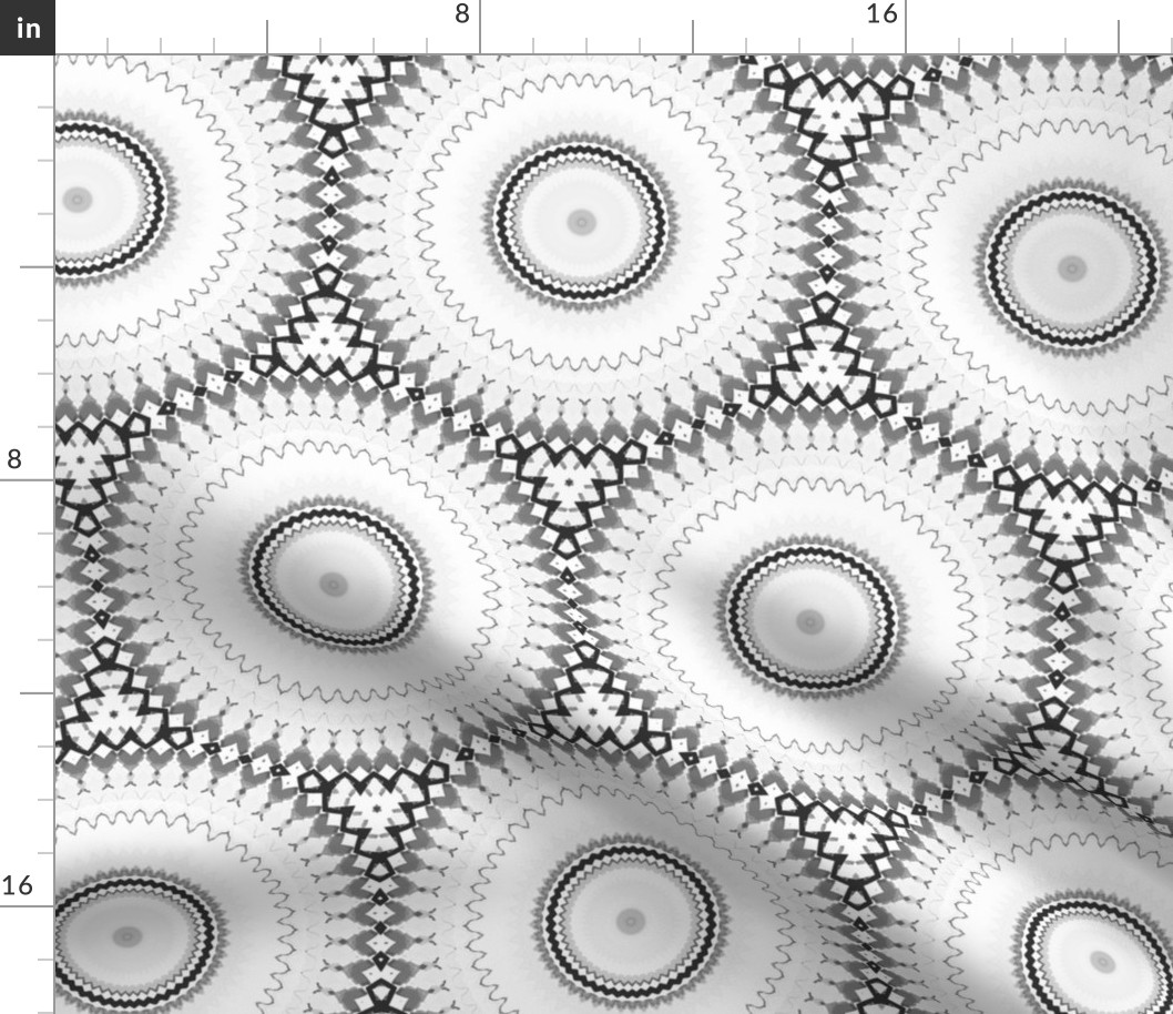 Shibori lace circles gray