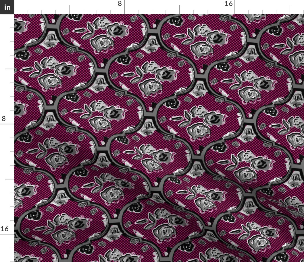 Maximalist Pink Ogee Floral