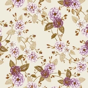 Briar Roses Vintage Boho Violet Creme // standard