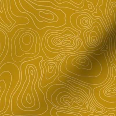 Topographic Map-Gold Fabric | Spoonflower