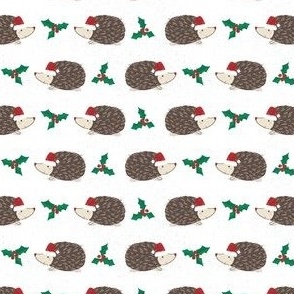 Hedgehog Christmas with Holly- extra small scale