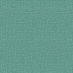 Linen look texture printed Teal green color