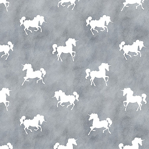 Unicorn Pattern in Smokey Grey Watercolor