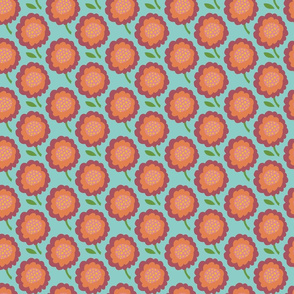 retro orange flower