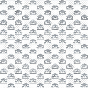 Micro Carousel Pattern in Smokey Grey Watercolor on White