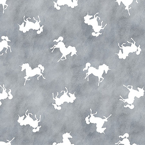 Ditsy Unicorn Pattern in Smokey Grey Watercolor