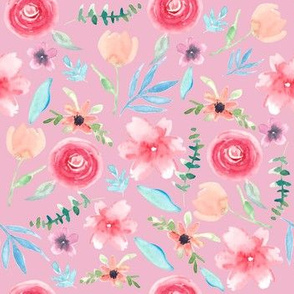 Rainbow Florals Pink