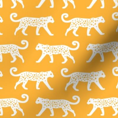 White Leopards on Yellow