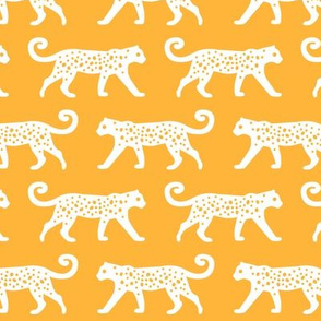 White Leopards on Yellow