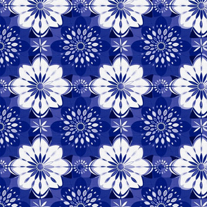 Shibori flower | cobalt