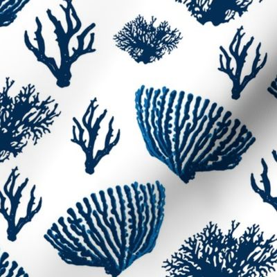 19-08p Nautical Navy Blue White Coral 