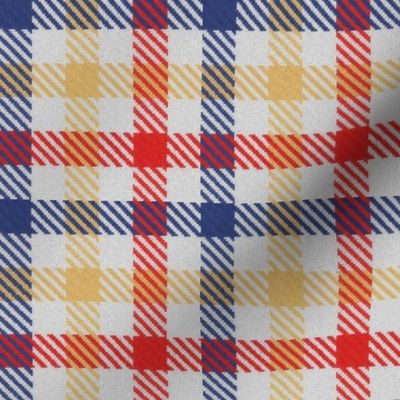 Red Yellow and Blue Tricolor Gingham Plaid