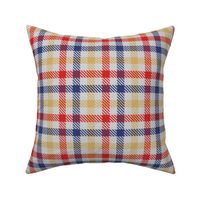 Red Yellow and Blue Tricolor Gingham Plaid