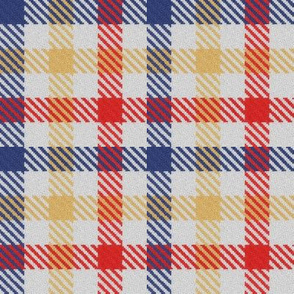 Red Yellow and Blue Tricolor Gingham Plaid