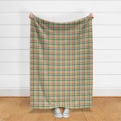 Green Yellow and Orange Tricolor Gingham Plaid