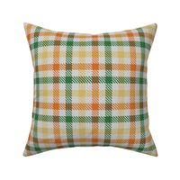 Green Yellow and Orange Tricolor Gingham Plaid