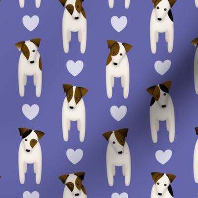 Parson Jack Russell Terriers with hearts very peri