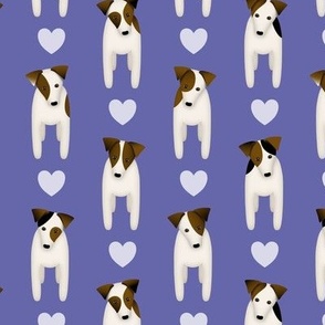 Parson Jack Russell Terriers with hearts very peri