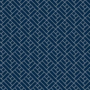 Simple Herringbone // white on navy