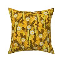 Cacti Camo Camouflage Blooming Succulents Floral Pattern Yellow