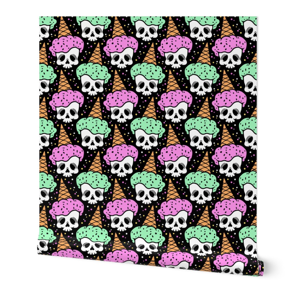 Skulls with Ice Cream Cone Hats