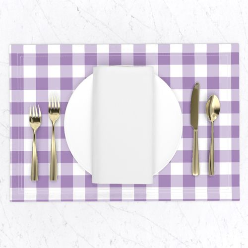 Gingham//Purple - 1 inch