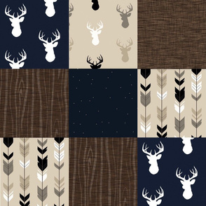 Midnight Woodland with Navy Deer