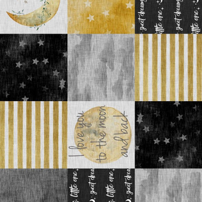 Love you to the moon and back - Black And gold - rotated