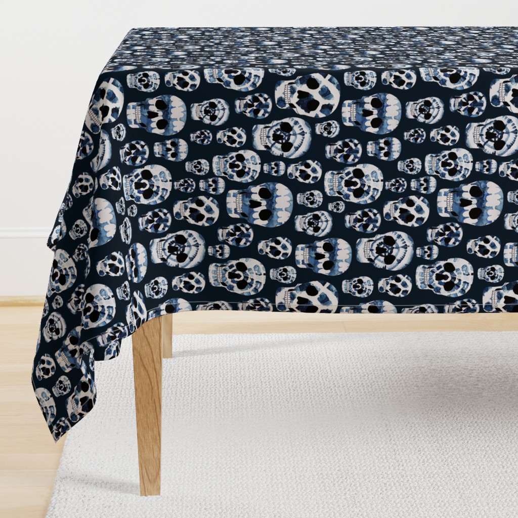 Indigo Shibori Skulls