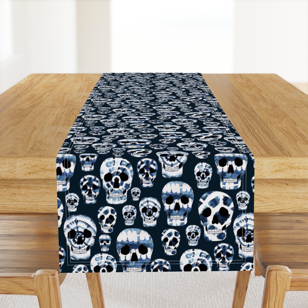 Indigo Shibori Skulls