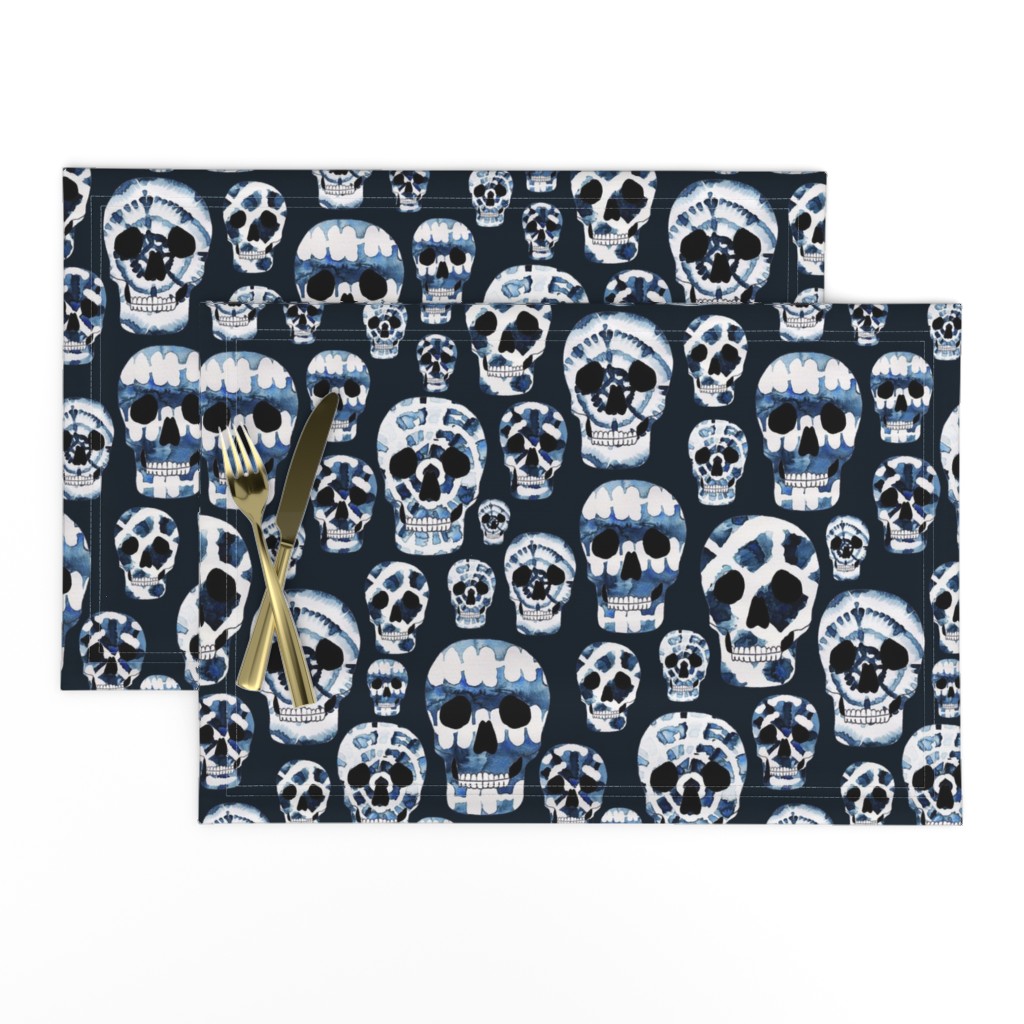 Indigo Shibori Skulls