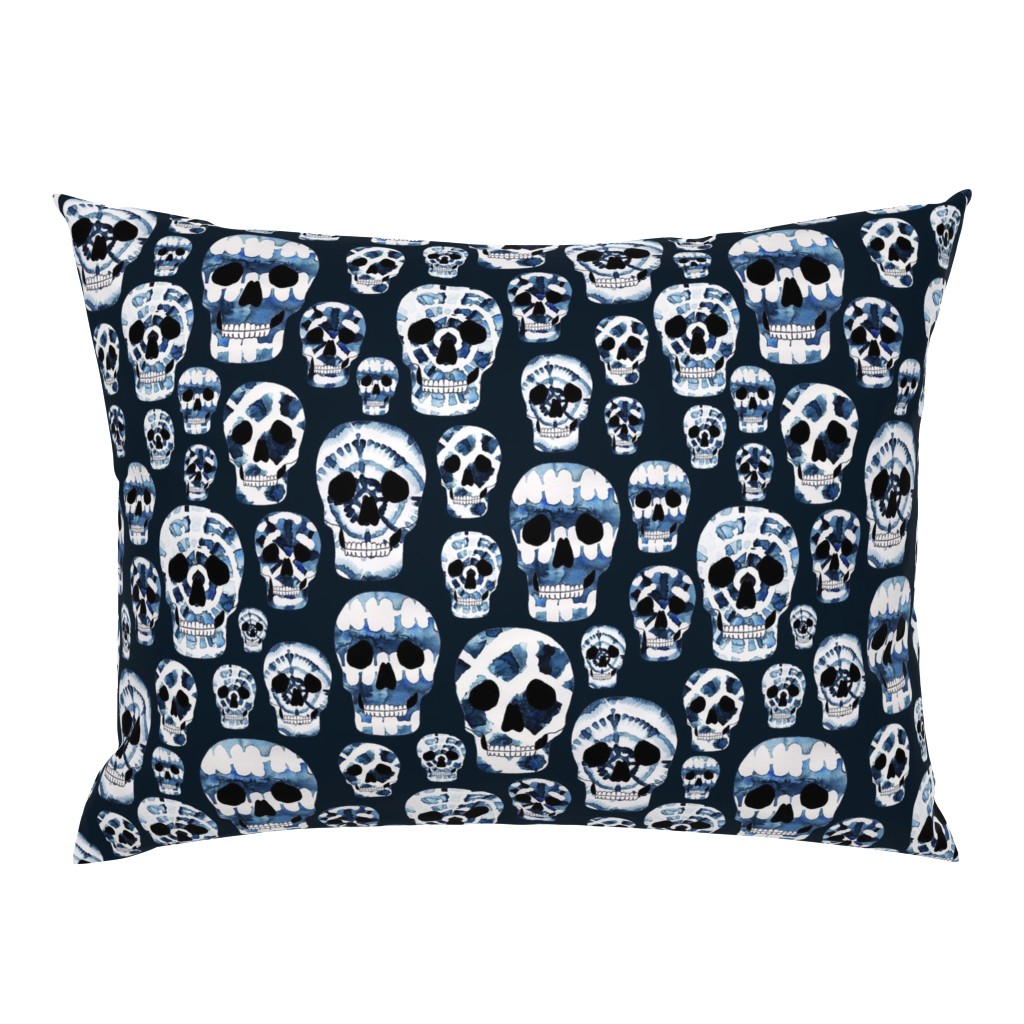 Indigo Shibori Skulls