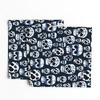 Indigo Shibori Skulls