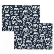 Indigo Shibori Skulls