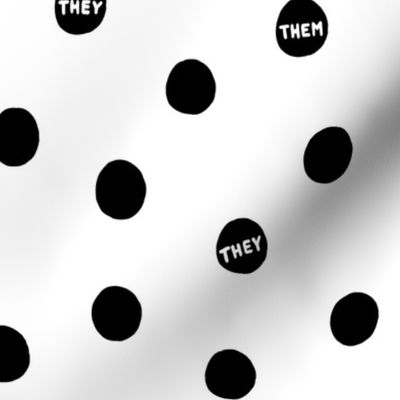 They/Them Dots - Black on White