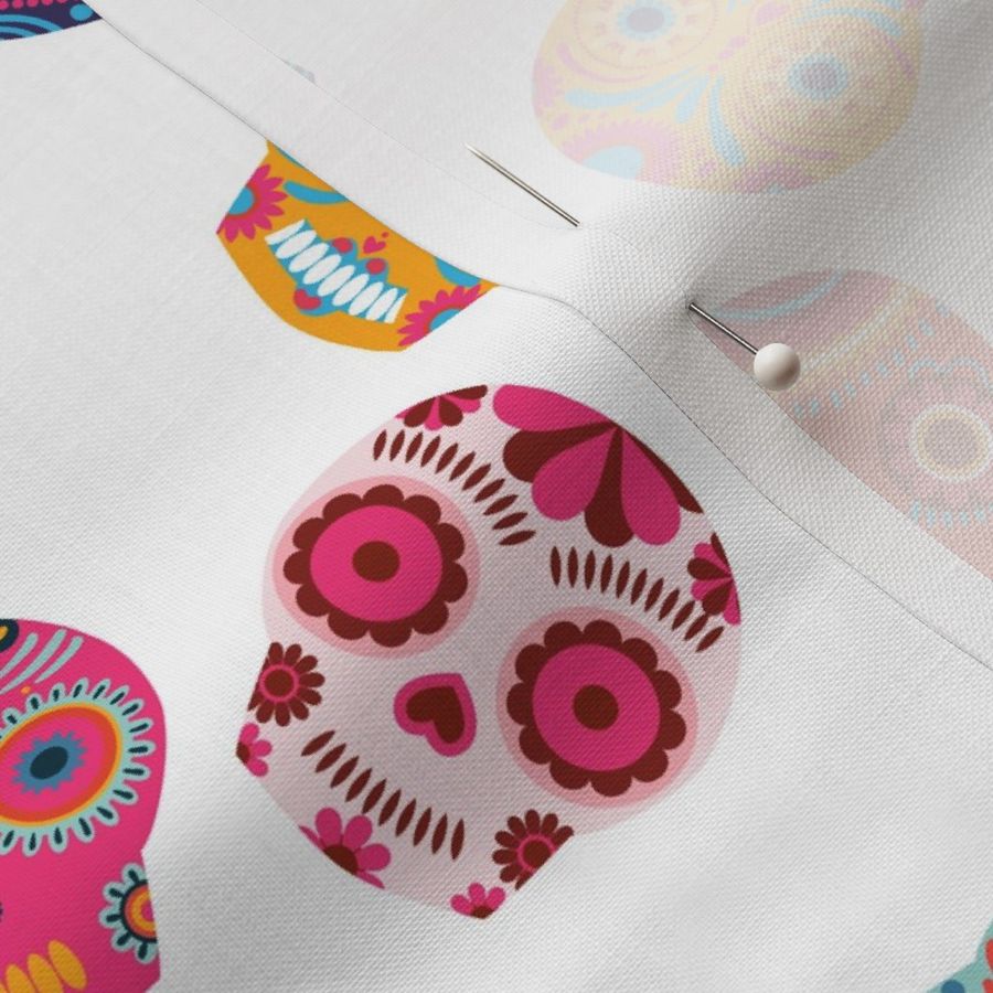 Sugar Mexican Skulls on White Background